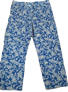 Lauren Ralph Lauren Hose Damen 8 Blau Blumen Cropped Französisches Romantisches Muster - Bild 1 von 13