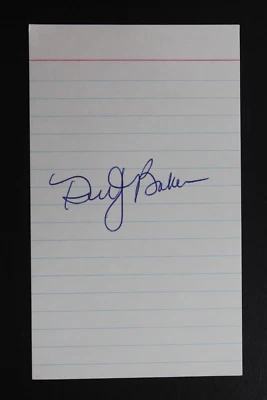 Dusty Baker Los Angeles Dodgers Astros Signed 3x5 Index Card Autographed - Image 1 of 3
