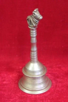 CAMPANA DE MANO NANDI DE LATÓN ANTIGUA RARA ANTIGUA DECORACIÓN DEL HOGAR COLECCIONABLE Foto 1 de 4