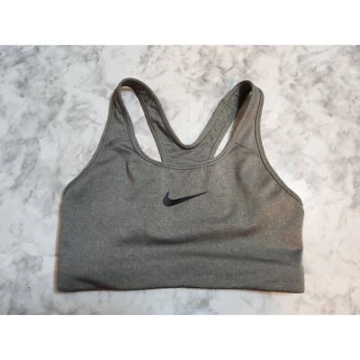 Sutiã esportivo Nike Dri-Fit feminino cinza sólido sem fio treino racerback tamanho pequeno - Imagem 1 de 3