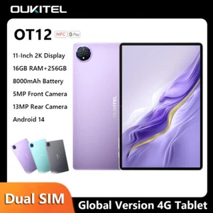 Oukitel OT12 4G Smart Tablet 11 in 2K Display 8000mAh 13MP 16GB+256GB Android 14 - Picture 1 of 15