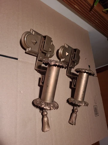 HANDEL - Arts & Crafts / Mission Sconces Light Fixtures Brass Pair Wall Cover