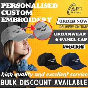 Disfraz Personalizado Beechfield Bordado Urbanwear 6-Panel Cap SPORTS Gimnasio - Imagen 1 de 10