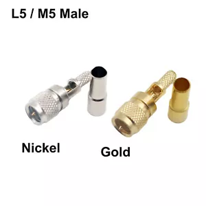10pcs M5/L5 Male Plug Microdot Connector Crimp for RG316 RG174 RF Coaxial Cable - Picture 1 of 16