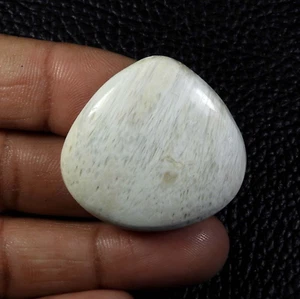 Pietra preziosa cabochon a forma di pera scolecite bianca naturale 46 ct per gioielli MI17-22 - Foto 1 di 8