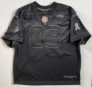 Nike Mens #3 Russell Wilson Seattle Seahawks Salute To Service Jersey Size 3XL