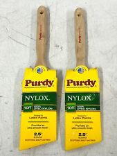 LOT OF 2 Purdy NYLOX Glide 2.5" Soft ANGLE Paint Brush Ultra Smooth For Latex