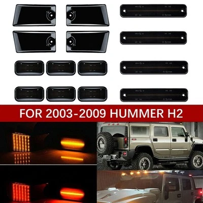 14pcs For 2003-2009 HUMMER H2 LED Side Marker Light Cab Roof Running Lamp Smoked - Image 1 of 4