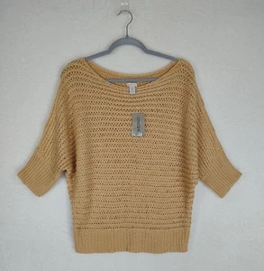Chico's Strickpullover Pullover Dolmanärmel offen gewebt hellbraun Gr. 2 - Bild 1 von 7