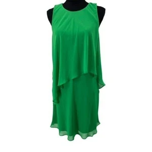 Lauren Ralph Lauren Women Dress Size 10 Green Sleeveless Back Zipper Teirs - Picture 1 of 8