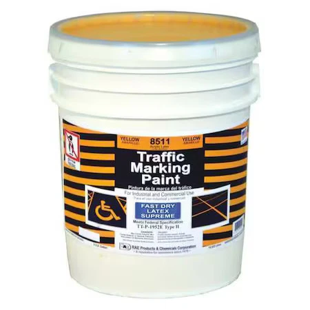 Rae 8511 Traffic Zone Marking Paint, 5 Gal., Yellow, Latex Acrylic -Based - Image 1 of 1