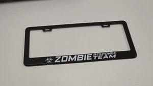 Zombie Response Team License Plate Frame Black Metal PREMIUM - Picture 1 of 5