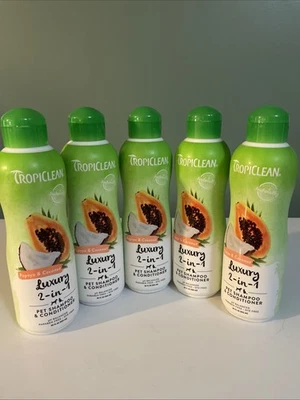 (5) TropiClean Papaya & Coconut Luxury 2-in-1 Shampoo Conditioner for Pets 20oz - Image 1 of 2