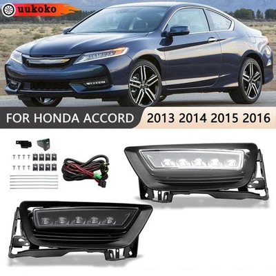 Car Fog Lamp Assembly Wiring Harness+Switch Black For Honda Accord 2013-2016 Foto 1 de 4