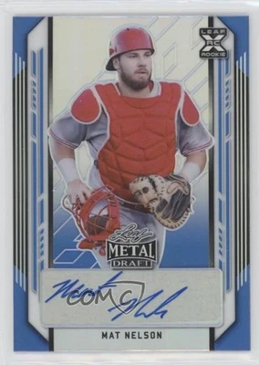 2021 Leaf Metal Draft Blue Rainbow /35 Mat Nelson #BA-MN1 Auto - Image 1 of 2