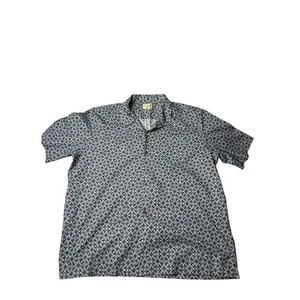 L.L.Bean XXL Blau Geometrisches Muster Baumwolle Kurzarm Button Down Hemd - Bild 1 von 7
