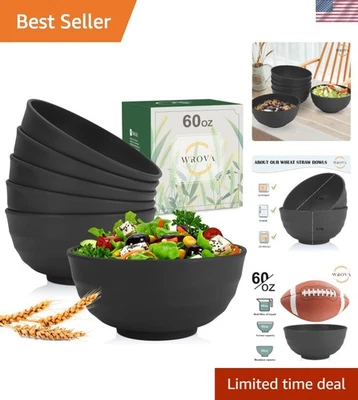 Juego de cuencos de pajita de trigo 6 piezas grandes 60 oz irrompibles para microondas aptos para lavavajillas Foto 1 de 4