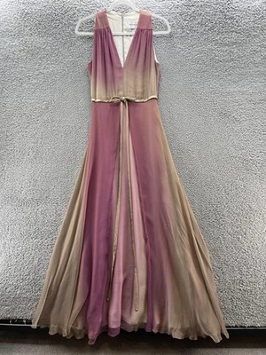 Vestido de noche Donald Deal para mujer 10 rosa beige ombre maxi sin mangas Foto 1 de 4