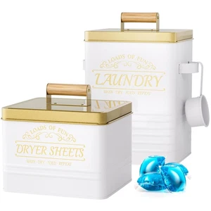 Contenedor para cápsulas de lavandería con soporte para sábanas secadora para organización de lavadero... - Imagen 1 de 7