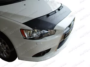 CAR HOOD BONNET BRA fit Mitsubishi Lancer since 2007 FRONT END MASK BRA DE CAPOT - Imagen 1 de 4