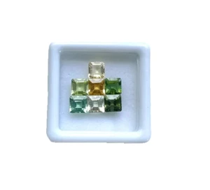 4.90 carats mix match tourmaline pair , 5x5 MM multi color tourmaline square - Picture 1 of 5
