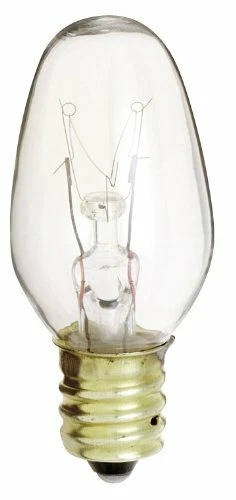 Satco S3902 130V Candelabra Base 7-Watt 7C7 Night Light Bulb, Clear - Image 1 of 1
