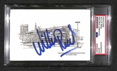 Willis Reed "NBA Top 50 & 75 Teams" Signed Autograph Basketball HOF Postcard PSA - Image 1 of 3