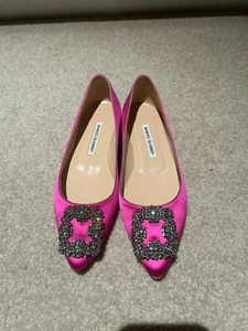 Manolo Blahnik hangisi 38 Fuchsia flat with box - Picture 1 of 3