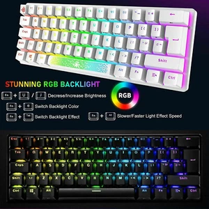 60% Layout Mechanical Gaming Keyboard Wired 61 Keys RGB Backlit For PC PS4 Xbox - Picture 1 of 18