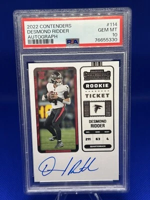 2022 Panini Contenders Autograph Rookie Ticket Desmond Ridder Psa 10  - Image 1 of 2