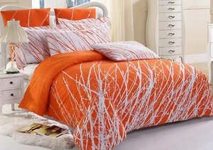 Full Size Orange-Tree Cotton Bedding Set:1 Duvet Cover & 2 Pillow Shams (K1804) - Picture 1 of 1