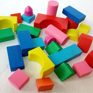 3D Shapes Geometric Solids Wooden Math Games Toys 26Pcs Set - Picture 1 of 5