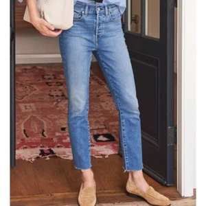 Frank & Eileen Cork Jeans Straight Leg Raw Hem High Rise Denim Size 31 NWOT - Picture 1 of 15