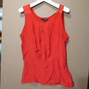 Waverly grau rot Seide ärmellos Tank Top Bluse mit Schößchen Stil unten.  - Bild 1 von 4