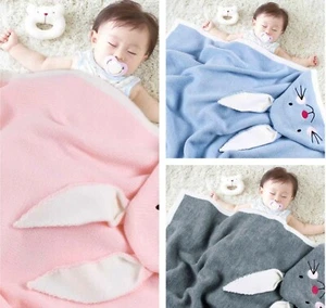Manta tejida para bebé conejo recién nacido bebé niño niña ropa de cama para bebé - Imagen 1 de 15