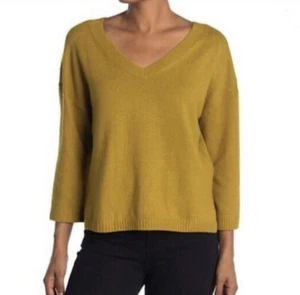 Madewell Double V Neck Pullover Dolman Wide Sleeve Sweater Egyptian Gold NEW S - Picture 1 of 10