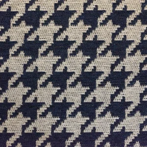 Navy houndstooth Chenille Upholstery Drapery fabric by the yard 54” Wide - Picture 1 of 1