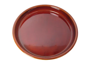 Japanese antique vintage Shunkei lacquered wooden round Bon tea tray - Imagen 1 de 7