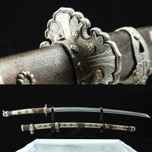 Damascus Steel Tachi Real Hamon Katana Hand Made Clay Tempered Water Quenched - Picture 1 of 9