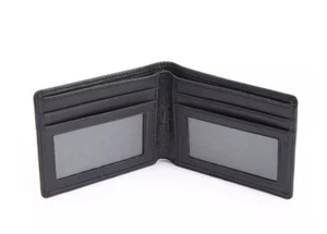 ROYCE leather bi-fold cardcase card holder slim men's wallet + box BLACK - Picture 1 of 9