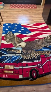American Flag Blanket Comforter XL 90 x 75 Patriotic Eagle USA Nice Warm - Picture 1 of 7