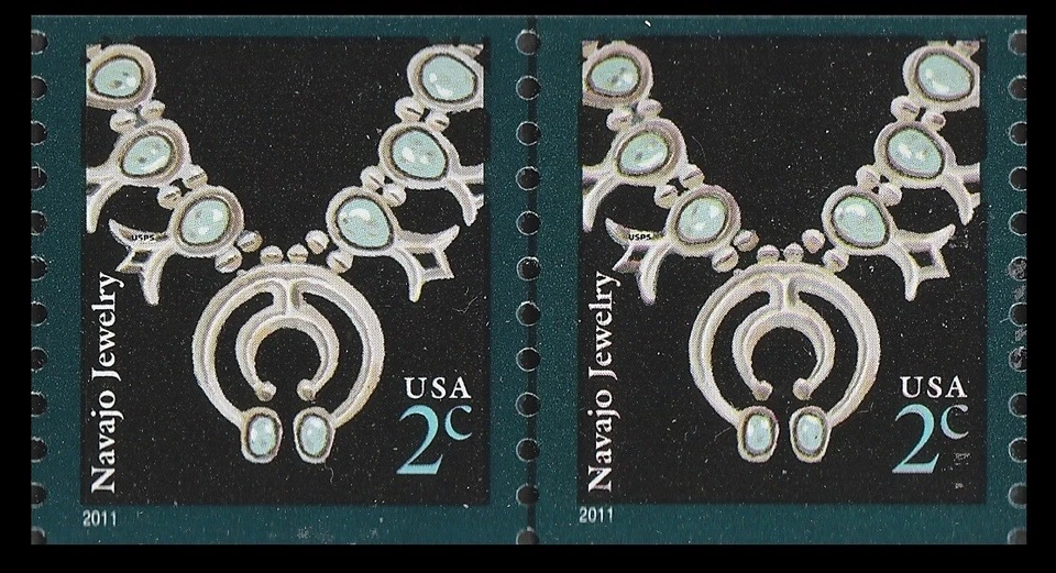 US 3758B Navajo Jewelry 2c coil pair MNH 2011 - Image 1 of 1