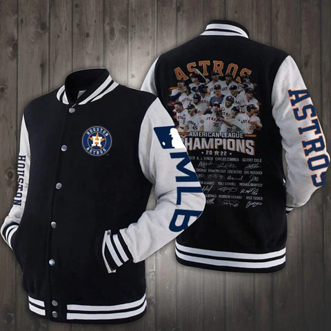 Houston Astros Baseball Jacket Black Color Fan Made All Size Gift Valentine Gift Cover