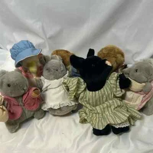 Antique Beatrix Potter Stuffed Animal Set GUC 7 Collectible Plushies - Picture 1 of 1