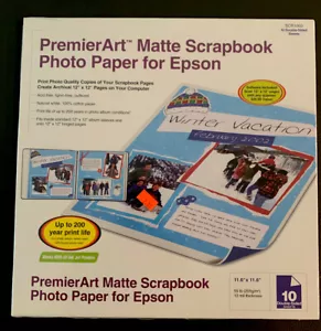 EPSON SCR1003 Matte Computer Scrapbook Paper 11.6"x11.6" 55 lb 12 mil - Picture 1 of 2