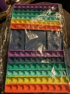 Big Pop Fidget Bubble Game Chess Board Rainbow Colors - Picture 1 of 2