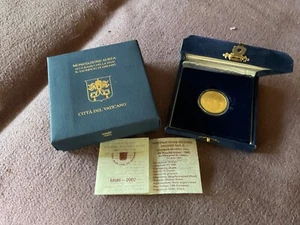 Vatikan 50 Euro 2002 Gold 917 / 1000 Gold Gedenkmünze Johannes Paul II in Etui - Bild 1 von 6