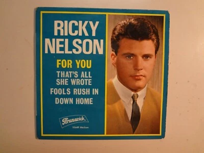 RICKY NELSON: For You + 3-France 7" 1964 Brunswick 10649 Medium EP PCV Flipback - Image 1 of 4