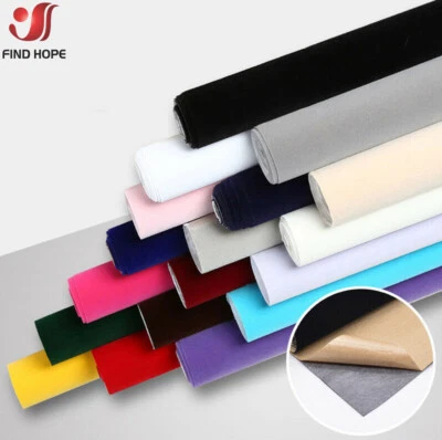 MultiColor Flocking Felt Self-adhesive Fabric DIY Jewelry Drawer Bag Decor Craft - Image 1 of 4