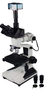 Microscopio industrial de luz LED reflejada para pruebas de metales 2500 x -5 MP USB cámara - Imagen 1 de 3